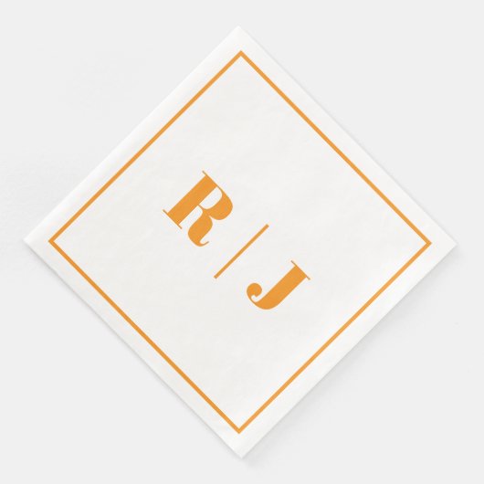 Pumpkin Orange Monogram Fall Autumn Wedding 2025 Servet (Hoek)