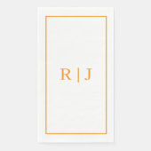 Pumpkin Orange Monogram Initial Fall Wedding Servet (Voorkant)