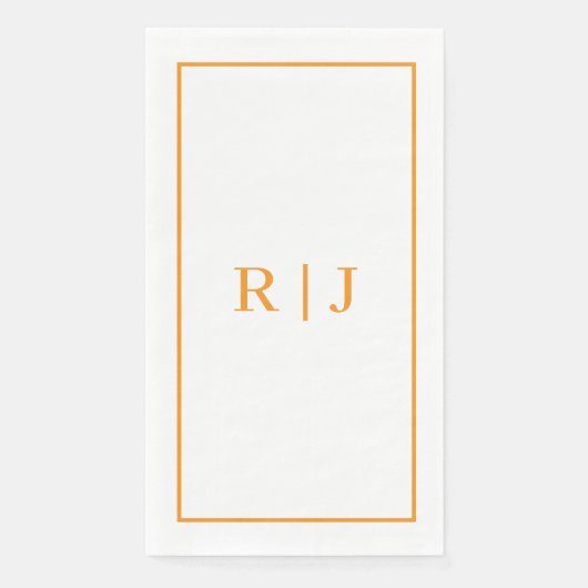 Pumpkin Orange Monogram Initial Fall Wedding Servet (Voorkant)