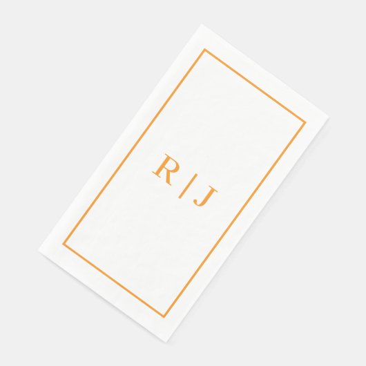 Pumpkin Orange Monogram Initial Fall Wedding Servet (Hoek)