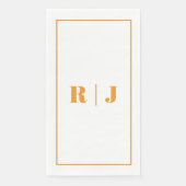 Pumpkin Orange Monogram Simple Fall Autumn Wedding Servet (Voorkant)