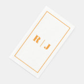 Pumpkin Orange Monogram Simple Fall Autumn Wedding Servet (Hoek)