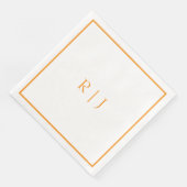 Pumpkin Orange Monograms Fall Autumn Wedding Servet (Hoek)