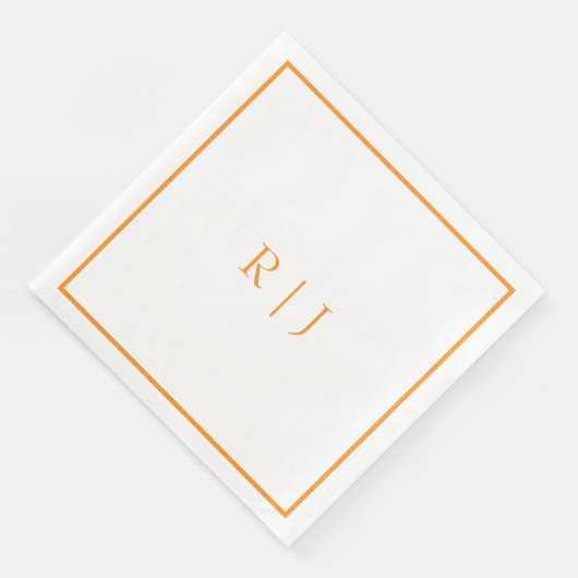 Pumpkin Orange Monograms Fall Autumn Wedding Servet (Hoek)