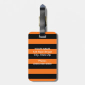 Pumpkin Oranje Black Team Jersey Preppy Stripe Bagagelabel (Achterkant verticaal)