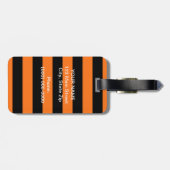 Pumpkin Oranje Black Team Jersey Preppy Stripe Bagagelabel (Achterkant horizontaal)