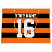 Pumpkin Oranje Black Team Jersey Preppy Stripe Groot Cadeauzakje (Voorkant)