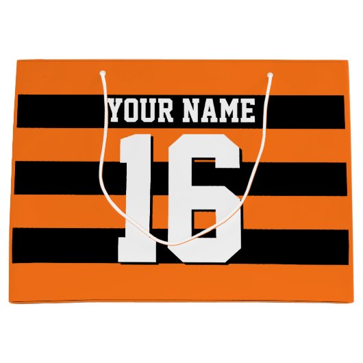 Pumpkin Oranje Black Team Jersey Preppy Stripe Groot Cadeauzakje (Voorkant)