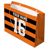 Pumpkin Oranje Black Team Jersey Preppy Stripe Groot Cadeauzakje (Achterkant Gekanteld)