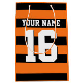 Pumpkin Oranje Black Team Jersey Preppy Stripe Medium Cadeauzakje (Voorkant)