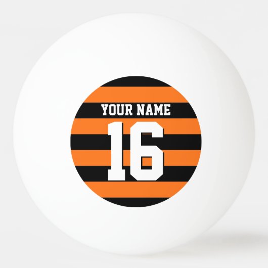 Pumpkin Oranje Black Team Jersey Preppy Stripe Pingpongbal (Voorkant)