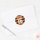Pumpkin Oranje Black Team Jersey Preppy Stripe Ronde Sticker (Envelop)