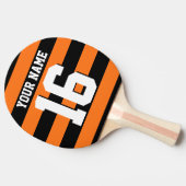Pumpkin Oranje Black Team Jersey Preppy Stripe Tafeltennisbatje (Zijkant)