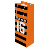 Pumpkin Oranje Black Team Jersey Preppy Stripe Wijn Cadeautas (Achterkant Gekanteld)