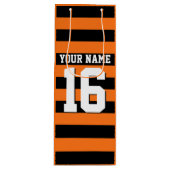 Pumpkin Oranje Black Team Jersey Preppy Stripe Wijn Cadeautas (Voorkant)