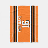 Pumpkin Oranje Blk Team Jersey Fleece Deken (Voorkant)