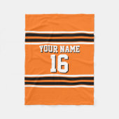 Pumpkin Oranje Blk Team Jersey Fleece Deken (Voorkant)