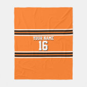 Pumpkin Oranje Blk Team Jersey Fleece Deken (Voorkant)