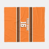 Pumpkin Oranje Blk Team Jersey Fleece Deken (Voorkant (Horizontaal))