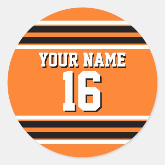Pumpkin Oranje Blk Team Jersey Ronde Sticker (Voorkant)
