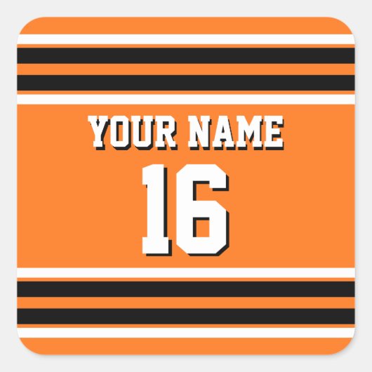 Pumpkin Oranje Blk Team Jersey Vierkante Sticker (Voorkant)