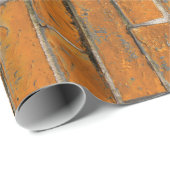 Pumpkin Oranje Brick Wall Pattern Cadeaupapier (Rol Hoek)