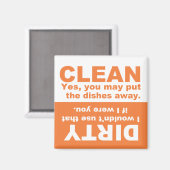 Pumpkin Oranje Clean Dirty Dishwasher magnet (Voorkant / Achterkant)