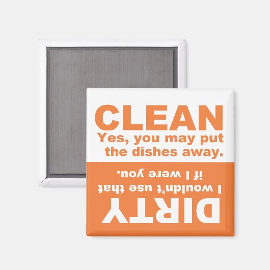 Pumpkin Oranje Clean Dirty Dishwasher magnet (Voorkant / Achterkant)