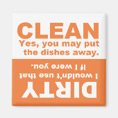 Pumpkin Oranje Clean Dirty Dishwasher magnet (Voorkant)