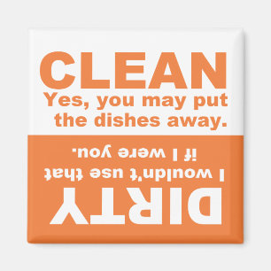 Pumpkin Oranje Clean Dirty Dishwasher magnet