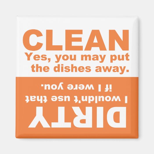 Pumpkin Oranje Clean Dirty Dishwasher magnet (Voorkant)
