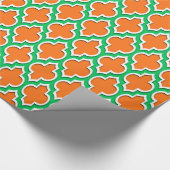 Pumpkin Oranje Emerald Green Wht XL Moroccan #4DS Cadeaupapier (Hoek)
