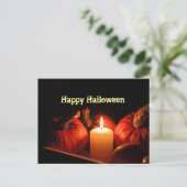 Pumpkin Oranje Flame Halloween Photo Halloween Briefkaart (Staand voorkant)