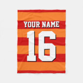 Pumpkin Oranje Rode Team Jersey Preppy Stripe Fleece Deken (Voorkant)