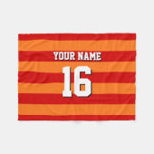 Pumpkin Oranje Rode Team Jersey Preppy Stripe Fleece Deken (Voorkant (Horizontaal))
