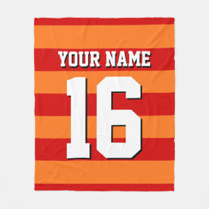 Pumpkin Oranje Rode Team Jersey Preppy Stripe Fleece Deken