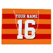 Pumpkin Oranje Rode Team Jersey Preppy Stripe Groot Cadeauzakje (Achterkant)