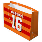 Pumpkin Oranje Rode Team Jersey Preppy Stripe Groot Cadeauzakje (Achterkant Gekanteld)