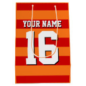 Pumpkin Oranje Rode Team Jersey Preppy Stripe Medium Cadeauzakje (Achterkant)