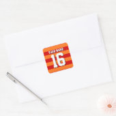 Pumpkin Oranje Rode Team Jersey Preppy Stripe Vierkante Sticker (Envelop)