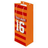 Pumpkin Oranje Rode Team Jersey Preppy Stripe Wijn Cadeautas (Achterkant Gekanteld)