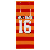 Pumpkin Oranje Rode Team Jersey Preppy Stripe Wijn Cadeautas (Voorkant)