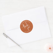 Pumpkin Oranje Scripted Business Bedankt Ronde Sticker (Envelop)