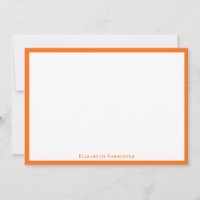 Pumpkin Oranje Simple Minimalist Border Note