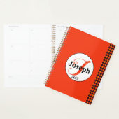 Pumpkin Oranje Tangerine Black Argyle Monogramed Planner (Display)