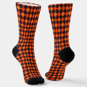 Pumpkin Oranje Tangerine Black Argyle Work Mode Sokken (Gebogen)