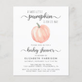 Pumpkin Oranje Waterverf Baby shower Uitnodiging (Voorkant)