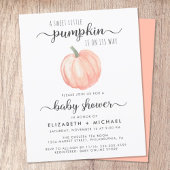 Pumpkin Oranje Waterverf Baby shower Uitnodiging