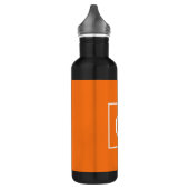 Pumpkin Oranje White Framed Initiaal Monogram Waterfles (Links)