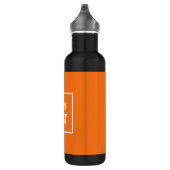 Pumpkin Oranje White Framed Initiaal Monogram Waterfles (Rechts)